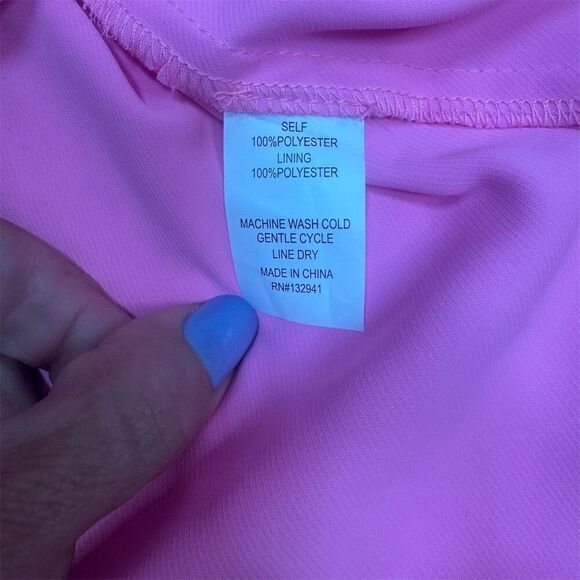 Like New Amanda Uprichard Women's S Pink V-Neck Puff Sleeve Mini Dress - Picture 5 of 5